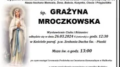 Odeszła Grażyna Mroczkowska. Żyła 69 lat.