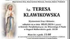 Zmarła Teresa Klawikowska. Miała 78 lat.