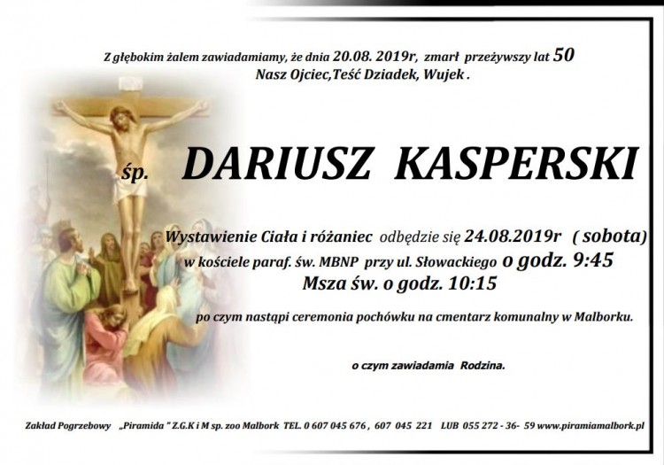 Zmarł Dariusz Kasperski. Żył 50 lat.