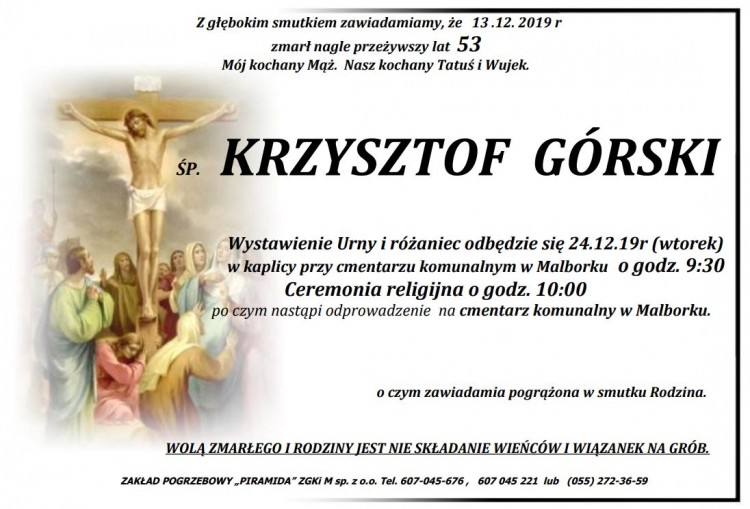 Zmarł Krzysztof Górski. Żył 53 lata.