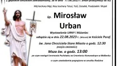 Zmarł Mirosław Urban. Miał 82 lata.