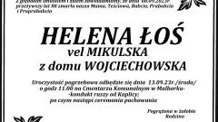 Zmarła Helena Łoś. Żyła 88 lat.