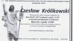 Zmarł Czesław Królikowski. Żył 63 lat.