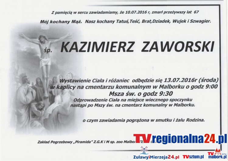 Zmarł Kazimierz Zaworski. Żył 67 lat