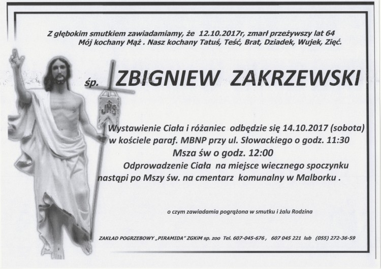 Zmarł Zbigniew Zakrzewski. Żył 64 lata.