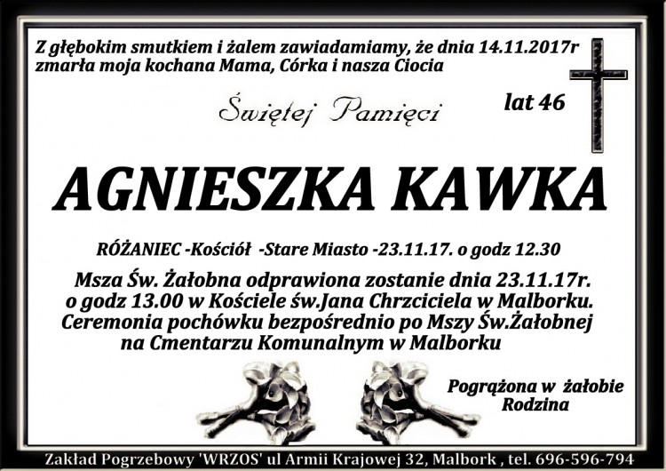 Zmarła Agnieszka Kawka. Żyła 46 lat.