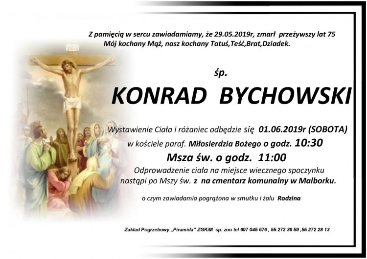 Zmarł Konrad Bychowski. Żył 75 lat.