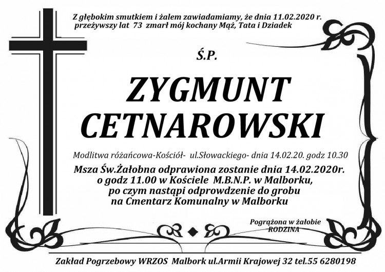 Zmarł Zygmunt Cetnarowski. Żył 73 lata.