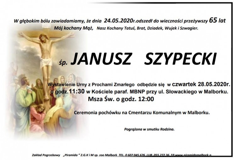 Zmarł Janusz Szypecki. Żył 65 lat.