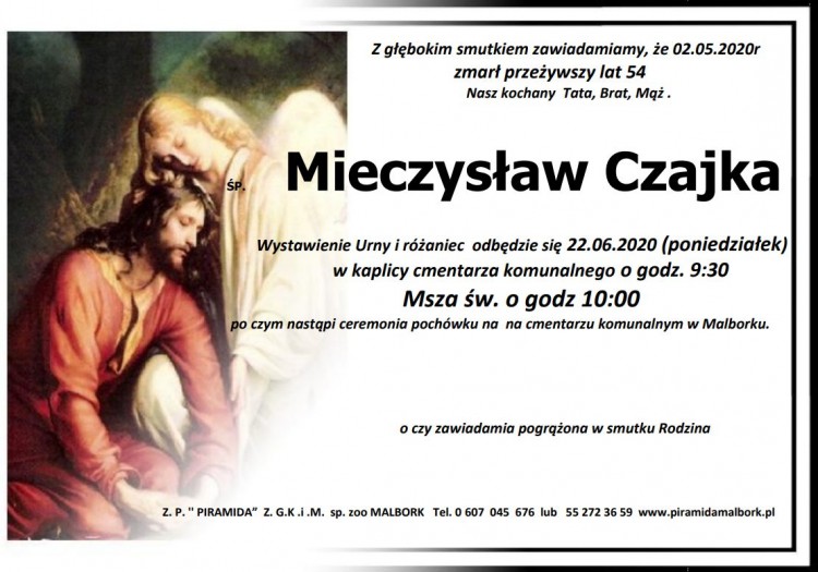 Zmarł Mieczysław Czajka. Żył 54 lata.
